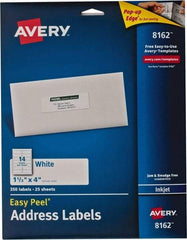 AVERY - 4" Long, White Paper Shipping Label - For Inkjet Printers - Best Tool & Supply