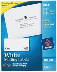 AVERY - 2" Wide x 4" Long, White Paper Shipping Label - For Inkjet Printers - Best Tool & Supply