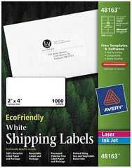 AVERY - 2" Wide x 4" Long, White Paper Shipping Label - For Laser/Inkjet Printers - Best Tool & Supply