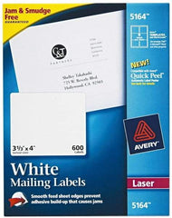 AVERY - 4" Long, White Paper Shipping Label - For Laser Printers - Best Tool & Supply