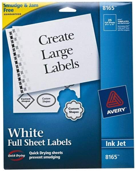 AVERY - 11" Long, White Paper Shipping Label - For Inkjet Printers - Best Tool & Supply