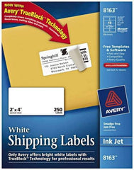 AVERY - 2" Wide x 4" Long, White Paper Shipping Label - For Inkjet Printers - Best Tool & Supply