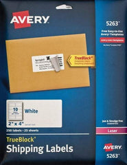 AVERY - 2" Wide x 4" Long, White Paper Shipping Label - For Laser Printers - Best Tool & Supply