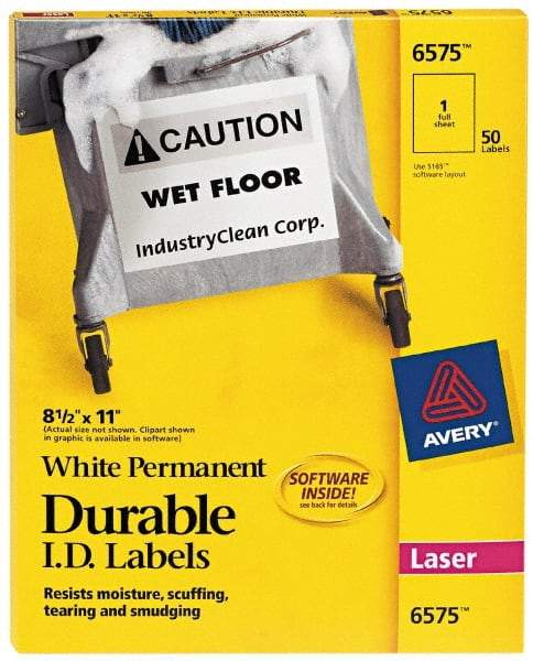 AVERY - 11" Long, White Paper Name Badge Labels - For Laser Printers - Best Tool & Supply