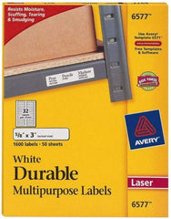 AVERY - 3" Long, White Paper Name Badge Labels - For Laser Printers - Best Tool & Supply