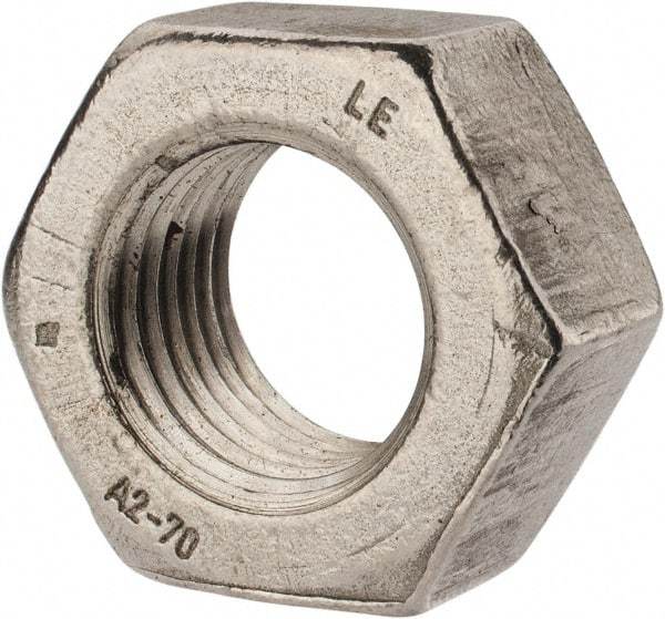 Value Collection - M33x3.50 Metric Coarse Stainless Steel Right Hand Hex Nut - 50mm Across Flats, 26mm High, Uncoated - Best Tool & Supply