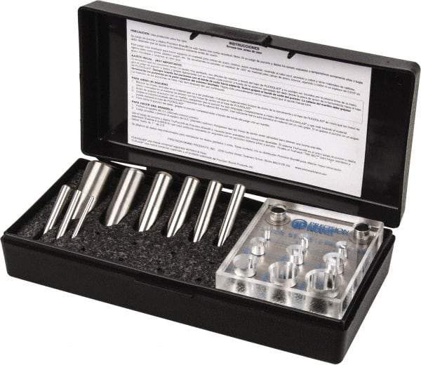 Value Collection - 1/8 to 3/4 Inch Diameter Shim Punch and Die Set - 1/8, 3/16, 1/4, 5/16, 3/8, 7/16, 1/2, 5/8 and 3/4 Inch Diameter, 9 Piece - Best Tool & Supply