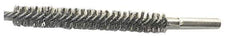 Schaefer Brush - 4" Brush Length, 3/4" Diam, Double Stem, Double Spiral Tube Brush - 6" Long, Stainless Steel, 12-24 Female Connection - Best Tool & Supply