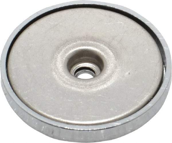 Mag-Mate - 1.24" Diam, 3/16" Cup Height, 3/16" Overall Height, 35 Lb Average Pull Force, 35 Lb Max Pull Force, Neodymium Rare Earth Cup Magnet - Through Hole Style, 1/8" Cup ID, 1/4" Magnet ID, Galvanized - Best Tool & Supply