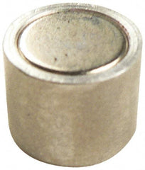 Mag-Mate - 6-32 Thread, 1/4" Diam, 1/2" High, 0.13 Lb Average Pull Force, Neodymium Rare Earth Pot Magnet - 1/4" Tapped Hole Depth, Nickel Plated, Aluminum Insulated - Best Tool & Supply