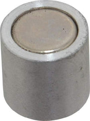 Mag-Mate - 10-24 Thread, 1/2" Diam, 1/2" High, 1.33 Lb Average Pull Force, Neodymium Rare Earth Pot Magnet - 1/4" Tapped Hole Depth, Nickel Plated, Aluminum Insulated - Best Tool & Supply