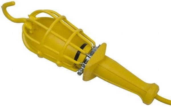 Woodhead Electrical - 240 Volt, 100 Watt, Electric, Incandescent Portable Handheld Work Light - 50' Cord, 1 Head, 1,000 Lumens, Zinc-Plated Steel, 101.6mm Wide x 374.65mm High - Best Tool & Supply