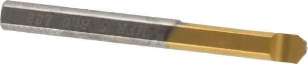 Carmex - 0.04" Groove Width, 0.24" Min Hole Diam, 7/8" Max Hole Depth, Face Grooving Tool - 0.06" Projection, 2" OAL, Solid Carbide, TiN Finish - Exact Industrial Supply