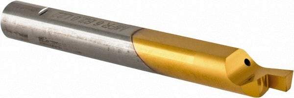 Carmex - 0.08" Groove Width, 0.31" Min Hole Diam, 7/8" Max Hole Depth, Face Grooving Tool - 0.12" Projection, 2" OAL, Solid Carbide, TiN Finish - Exact Industrial Supply