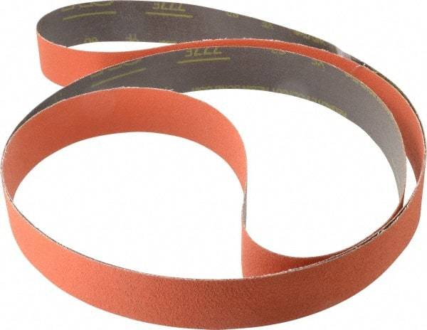 3M - 2" Wide x 132" OAL, 60 Grit, Ceramic Abrasive Belt - Ceramic, Medium, Coated, YF Weighted Cloth Backing, Wet/Dry, Series 777F - Best Tool & Supply