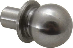 Jergens - 1/2" Ball Diam, 1/4" Shank Diam, Steel Construction Tooling Ball - 5/8" Ball Center to Shank Bottom, 5/16" Ball Center to Shoulder Bottom, with Shoulder - Best Tool & Supply