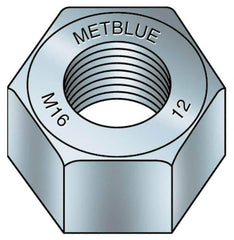 Value Collection - M36x4.00 Metric Coarse Steel Right Hand Hex Nut - 55mm Across Flats, 29mm High, Metric Blue Finish - Best Tool & Supply