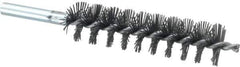 Schaefer Brush - 4" Brush Length, 1" Diam, Single Stem, Single Spiral Tube Brush - 6-1/4" Long, Silicone Carbide Impregnated Nylon, 12-24 Female Connection - Best Tool & Supply