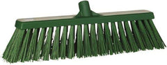 Vikan - 19" Heavy Duty Synthetic Push Broom - 2" Bristle Length, Plastic Block, European Threaded Handle Connection - Best Tool & Supply