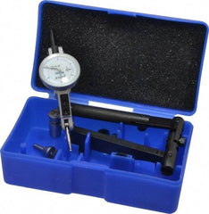 Fowler - 12 Piece, 0" to 0.06" Measuring Range, 1" Dial Diam, 0-15-0 Dial Reading, Horizontal White Dial Test Indicator Kit - 5/8" Contact Point Length, 0.04, 0.08 & 0.12" Ball Diam, 0.0005" Dial Graduation - Best Tool & Supply