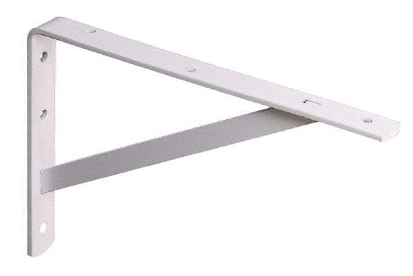 Knape & Vogt - 1,000 Lb Capacity, White Finish, L-Bracket - 20" Long, 13.1" High - Best Tool & Supply