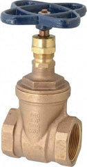 NIBCO - 1-1/2" Pipe, Class 150, Threaded Bronze Solid Wedge Stem Gate Valve - 300 WOG, 150 WSP, Screw-In Bonnet - Best Tool & Supply