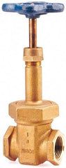 NIBCO - 2-1/2" Pipe, Class 150, Threaded Bronze Solid Wedge Rising Stem Gate Valve - 300 WOG, 150 WSP, Bolted Bonnet - Best Tool & Supply