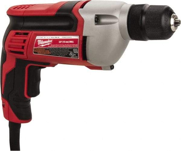 Milwaukee Tool - 3/8" Keyless Chuck, 2,800 RPM, Pistol Grip Handle Electric Drill - 8 Amps, 120 Volts, Reversible, Includes 3/8" Drill & Side Handle - Best Tool & Supply