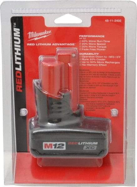 Milwaukee Tool - 12 Volt Lithium-Ion Power Tool Battery - 3 Ahr Capacity, 1/2 hr Charge Time, Series M12 XC RED - Best Tool & Supply