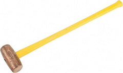 American Hammer - 12 Lb Head Nonsparking Hammer - 34" OAL, 31" Long Fiberglass Handle - Best Tool & Supply