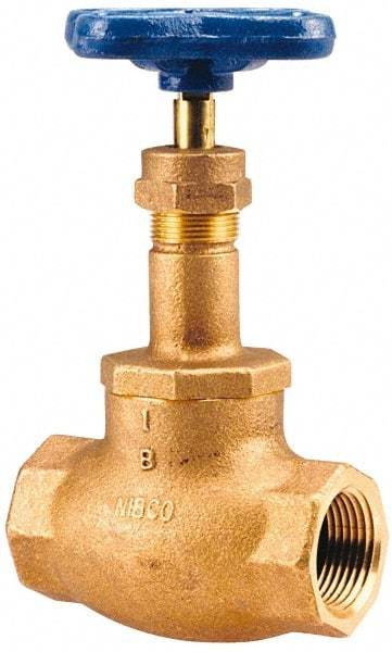 NIBCO - 1" Pipe, Threaded Ends, Bronze Integral Globe Valve - PTFE Disc, Screw-In Bonnet, 200 psi WOG, 125 psi WSP, Class 125 - Best Tool & Supply