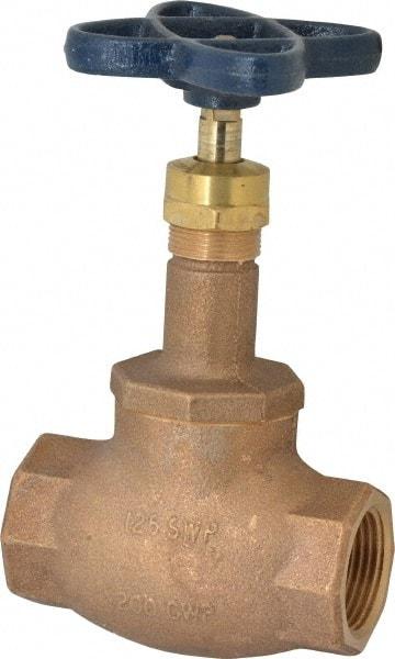 NIBCO - 1" Pipe, Threaded Ends, Bronze Integral Globe Valve - Bronze Disc, Screw-In Bonnet, 200 psi WOG, 125 psi WSP, Class 125 - Best Tool & Supply