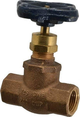 NIBCO - 1/2" Pipe, Threaded Ends, Bronze Integral Globe Valve - Bronze Disc, Screw-In Bonnet, 200 psi WOG, 125 psi WSP, Class 125 - Best Tool & Supply