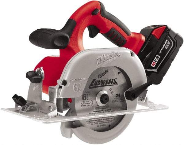 Milwaukee Tool - 28 Volt, 6-1/2" Blade, Cordless Circular Saw - 4,200 RPM, 2 Lithium-Ion Batteries Included - Best Tool & Supply