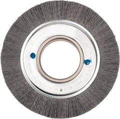 Weiler - 6" OD, 2" Arbor Hole, Crimped Nylon Wheel Brush - 1" Face Width, 1-1/4" Trim Length, 0.018" Filament Diam, 3,600 RPM - Best Tool & Supply