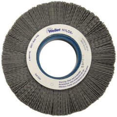 Weiler - 6" OD, 2" Arbor Hole, Crimped Nylon Wheel Brush - 1" Face Width, 1-1/4" Trim Length, 0.06" Filament Diam, 3,600 RPM - Best Tool & Supply