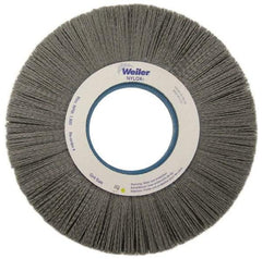 Weiler - 10" OD, 2" Arbor Hole, Crimped Nylon Wheel Brush - 1" Face Width, 3" Trim Length, 0.022" Filament Diam, 3,600 RPM - Best Tool & Supply