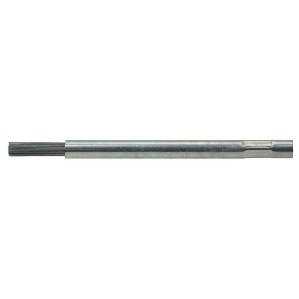 End Brushes: 1/4″ Dia, Steel, Crimped Wire 3/4″ Trim Length, 6 mm Shank Dia, 8,000 Max RPM