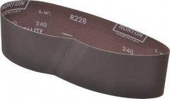 Norton - 3" Wide x 24" OAL, 240 Grit, Aluminum Oxide Abrasive Belt - Aluminum Oxide, Very Fine, Coated, Series R228 - Best Tool & Supply