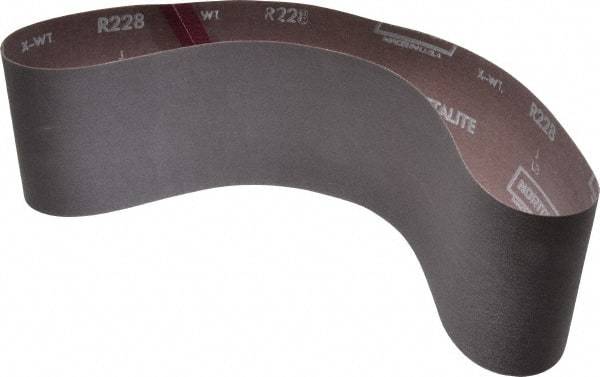 Norton - 4" Wide x 36" OAL, 240 Grit, Aluminum Oxide Abrasive Belt - Aluminum Oxide, Very Fine, Coated, Series R228 - Best Tool & Supply