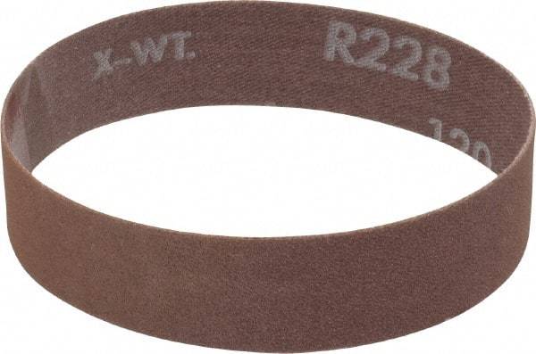 Norton - 1" Wide x 12" OAL, 120 Grit, Aluminum Oxide Abrasive Belt - Aluminum Oxide, Fine, Coated, Series R228 - Best Tool & Supply