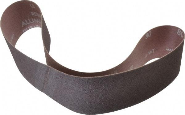 Norton - 2" Wide x 30" OAL, 80 Grit, Aluminum Oxide Abrasive Belt - Aluminum Oxide, Medium, Coated, Series R228 - Best Tool & Supply