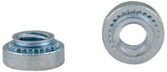 Electro Hardware - 1/4-20, 0.0909" Min Panel Thickness, Round Head, Clinch Captive Nut - 0.44" Head Diam, 0.344" Mounting Hole Diam, 0.17" Head Height, Zinc Plated Steel - Best Tool & Supply