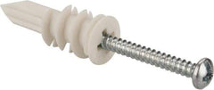 Toggler - #6 to 8 Screw, 1/4" Diam, 1-1/4" Long, 3/8 to 5/8" Thick, Self Drilling Drywall & Hollow Wall Anchor - Thermoplastic Alloy, Grade Proprietary Thermoplastic Alloy, Use in Drywall - Best Tool & Supply