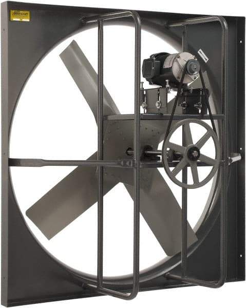 Americraft - 36" Blade, Belt Drive, 1 hp, 13,174 CFM, TEFC Exhaust Fan - 42-1/2" Opening Height x 42-1/2" Opening Width, 2.8/1.4 Amp, 230/460 Volt, 1 Speed, Three Phase - Best Tool & Supply