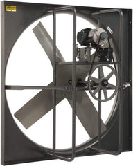 Americraft - 60" Blade, Belt Drive, 5 hp, 44,600 CFM, TEFC Exhaust Fan - 66-1/2" Opening Height x 66-1/2" Opening Width, 15.2/7.6 Amp, 230/460 Volt, 1 Speed, Three Phase - Best Tool & Supply