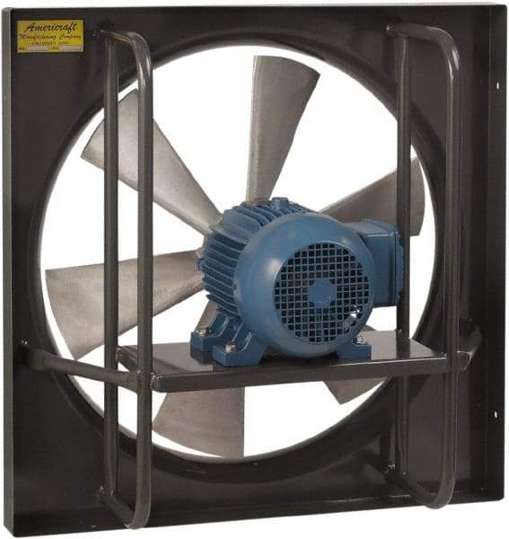 Americraft - 24" Blade, Direct Drive, 1 hp, 7,425 CFM, Explosion Proof Exhaust Fan - 30-1/2" Opening Height x 30-1/2" Opening Width, 16/8 Amp, 115/230 Volt, 1 Speed, Single Phase - Best Tool & Supply