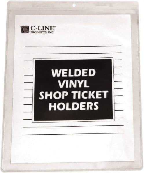 C-LINE - 50 Piece Clear Shop Ticket Holder - 8" High x 5" Wide - Best Tool & Supply