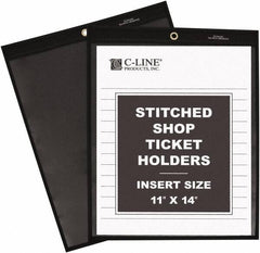 C-LINE - 25 Piece Clear Stitched Shop Ticket Holder - 14" High x 11" Wide - Best Tool & Supply