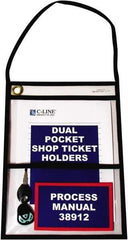 C-LINE - 15 Piece Clear Dual Pocket Stitched Hanging Shop Ticket Holder - 12" High x 9" Wide - Best Tool & Supply